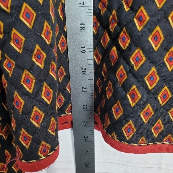 Leslie Fay Vintage 90s Quilted Geometric Black Red Career Blazer Size 10 - Picture 9 of 10